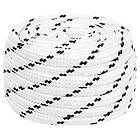 vidaXL Båtlina flätad vit 16 mm x 50 m polyester 152784