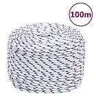 vidaXL Båtlina vit 10 mm 100 m polypropylen 152296