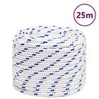 vidaXL Båtlina vit 18 mm 25 m polypropylen 152311