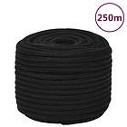 vidaXL Rep svart 12 mm 250 m polyester 152829