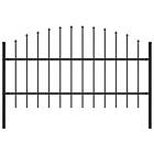 vidaXL Trädgårdsstaket med spjuttopp stål (0.75-1)x1.7 m svart 144941