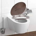 vidaXL SCHÜTTE Siège de toilette mjuk stängning DARK WOOD MDF 446572