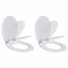 vidaXL WC-istuimetar med mjuk stängning 2 st MDF vit 275885