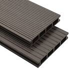 vidaXL WPC ihåliga golvplattor med tillbehör 10 m² 2,2 m mörkbrun 275718