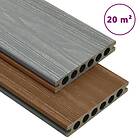 vidaXL WPC-golvplattor med tillbehör brun och grå 20 m² 2,2 m 3070465