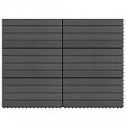 vidaXL Markplattor 6 st WPC 60x30 cm 1.08 m² svart 149029