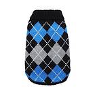 Stickad Hundtröja Blue Argyle / 20 cm