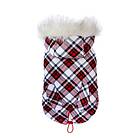 Hundparkas Röd/vit / 35 cm