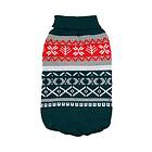 Stickad Hundtröja Green Fair Isle Vintage / 25 cm