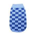 Stickad Hundtröja Checkerboard Blue / 30 cm