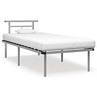 vidaXL Sängram Grå Metall Huvudända 200X200 Cm Barnsängar