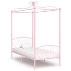 vidaXL Himmelsäng Rosa Metall 100X200 Cm Barnsängar