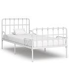 vidaXL Sängram Med Ribbotten Vit Metall 140X200 Cm Barnsängar