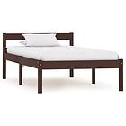vidaXL Sängram Mörkbrun Massiv Furu 200X90 Cm Barnsängar