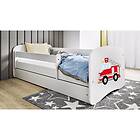 Kocot Kids Barnsäng Babydreams Vit Fire Truck Med Låda 160x80 Cm Barnsängar