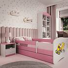 Kocot Kids Barnsäng Babydreams Rosa Digger Med Låda Och Madrass 140x70 Cm Barnsängar