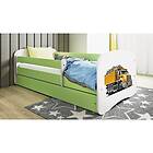 Kocot Kids Barnsäng Babydreams Grön Truck 160x80 Cm Barnsängar