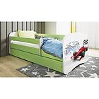 Kocot Kids Barnsäng Babydreams Grön Formula One Med Madrass 180x80 Cm Barnsängar