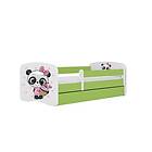 Kocot Kids Barnsäng Babydreams Grön Panda Med Madrass 140x70 Cm Barnsängar