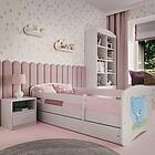 Kocot Kids Barnsäng Babydreams Vit/Blå Bear Med Låda Och Madrass 180x80 Cm Barnsängar