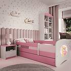 Kocot Kids Barnsäng Babydreams Rosa Bear With Butterflies Med Madrass 140x70 Cm Barnsängar