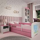 Kocot Kids Barnsäng Babydreams Rosa Blå Bear Med Låda Och Madrass 160x80 Cm Barnsängar