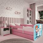 Kocot Kids Barnsäng Babydreams Rosa Frozen Med Låda Och Madrass 160x80cm