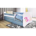 Kocot Kids Barnsäng Babydreams Blå Fairy With Wings Med Låda Och Madrass 140x70cm