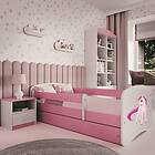 Kocot Kids Barnsäng Babydreams Rosa Unicorn Med Låda Och Madrass 160x80cm