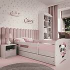 Kocot Kids Barnsäng Babydreams Vit Panda Med Madrass 140x70cm