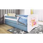 Kocot Kids Barnsäng Babydreams Blå Bear With Butterflies Med Madrass 180x80cm