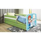 Kocot Kids Barnsäng Babydreams Grön Frozen Med Låda Och Madrass 180x80cm