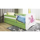 Kocot Kids Barnsäng Babydreams Grön Princess On Horse Med Madrass 180x80cm