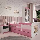 Kocot Kids Barnsäng Babydreams Rosa Bear With Flowers Med Madrass 140x70cm