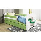 Kocot Kids Barnsäng Babydreams Grön Dinosaur Med Låda 160x80cm