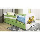 Kocot Kids Barnsäng Babydreams Grön Digger Med Madrass 140x70cm