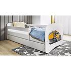 Kocot Kids Barnsäng Babydreams Vit Truck Med Låda Och Madrass 160x80cm