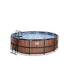 Exit Wood Pool Ø450X122Cm Med Sandfilterpump Brun Pooler