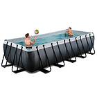 Exit Svart Leather Pool 540X250X122Cm Med Filterpump Svart Pooler