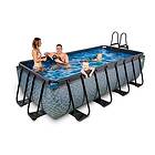 Exit Stone Pool 400X200X100Cm Med Filterpump Grå Pooler
