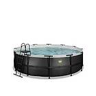 Exit Svart Leather Pool Ø488X122Cm Med Filterpump Svart Pooler