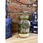 Gold Christmas Traditional House Candle Jar & Green