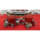 Set Red Of 2 Candle Pots With Wreath