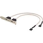 Deltaco USB-panel 5 stifts USB 2.0-rubrik till USB 30 cm