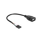 DeLock USB-intern till extern kabel USB till 4 stifts USB 2.0-rubrik 20 cm