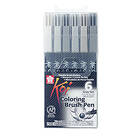 Sakura Koi Coloring Brush Pen 6-set Grey