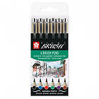 Sakura Pigma Brush 6-set Basic Colours