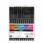 Colortime Fineliner Black 12-set