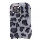 iPhone 13 Skal Plysch Leopardmönster Svart