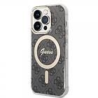 Guess iPhone 14 Pro Skal 4G Pattern MagSafe Svart